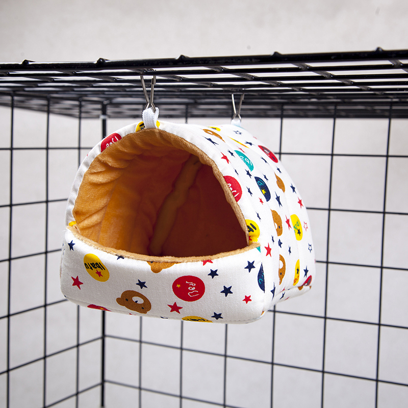 Soveseng hængekøje til hamster egern sugar glider små dyr kæledyr blødt bomuldsfleece hængehus til marsvinebure