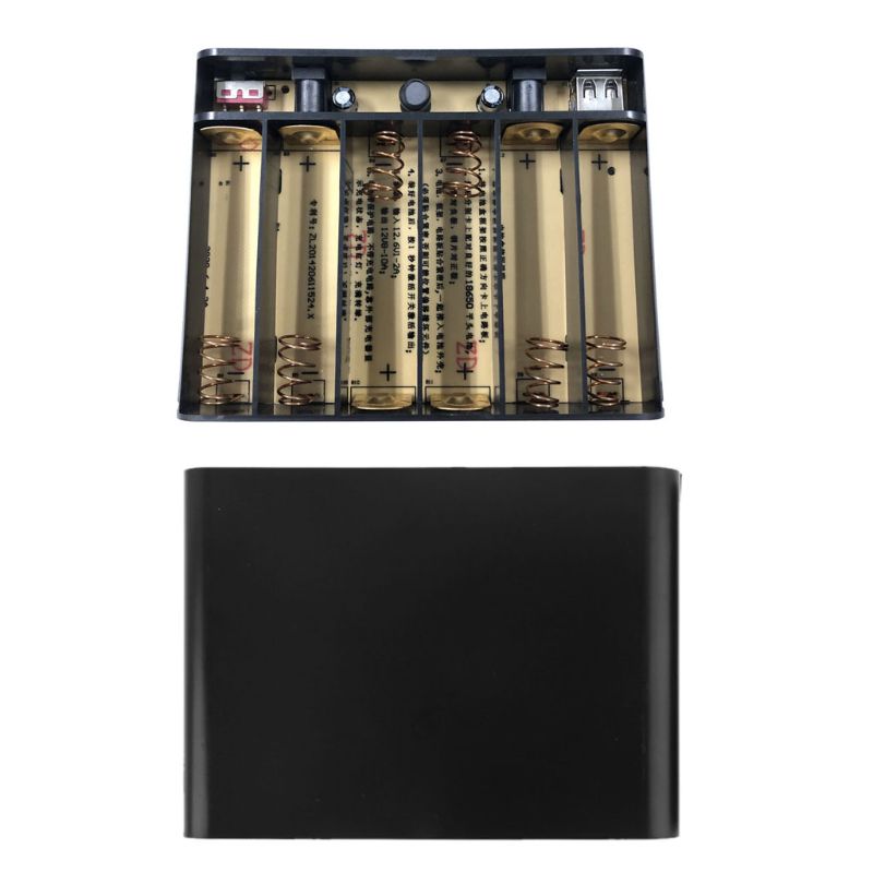 DIY Powerbank Box - 12V 10A USB Uitgang - 6x 18650 Batterijhouder - Oplaadcase