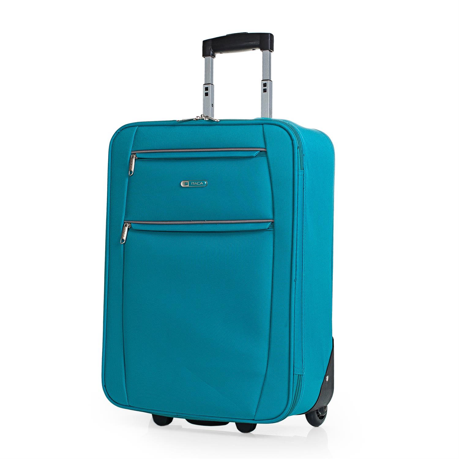Itaca modèle Cassley valise trolley cabine Semirígida 50 Cm Polyester EVA poignée réglable, 2 poignées 2 roues roulettes faible coût: green