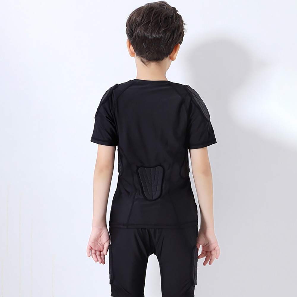 Children's Boy Thicken Sports Shirt Shockproof Football Basketball Protective Gear Chest Rib Armor Hip Back Protector Crash Suit