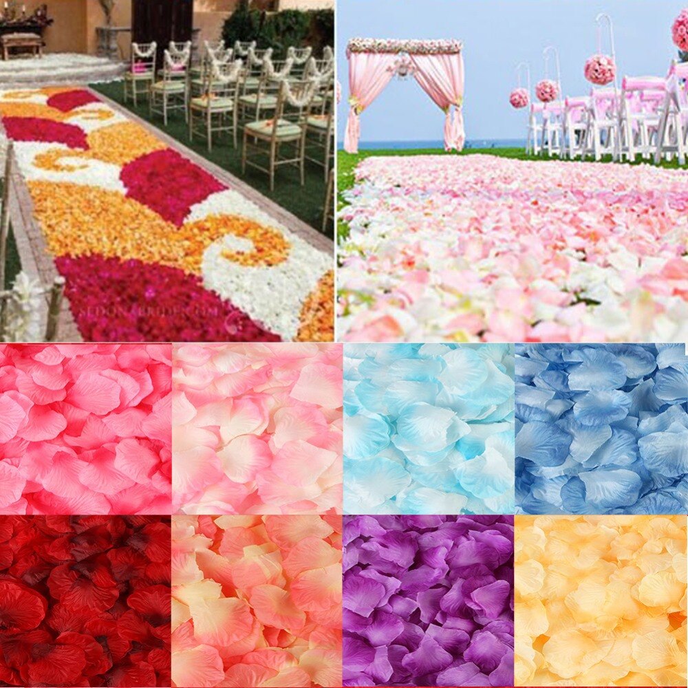 500 Stks/partij 5*5 Cm Zijden Rozenblaadjes Voor Bruiloft Decoratie Romantische Kunstmatige Rose Bloem 20 Kleuren Bruiloft Accessoires #298244
