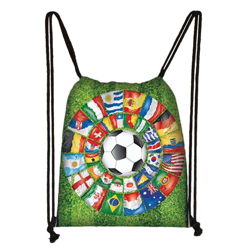 Footbally / Soccerly Druck Rucksack Männer Leinwand Reisetasche Teenager Jungen Kordelzug Schuhe Halter Kinder: skdzq06