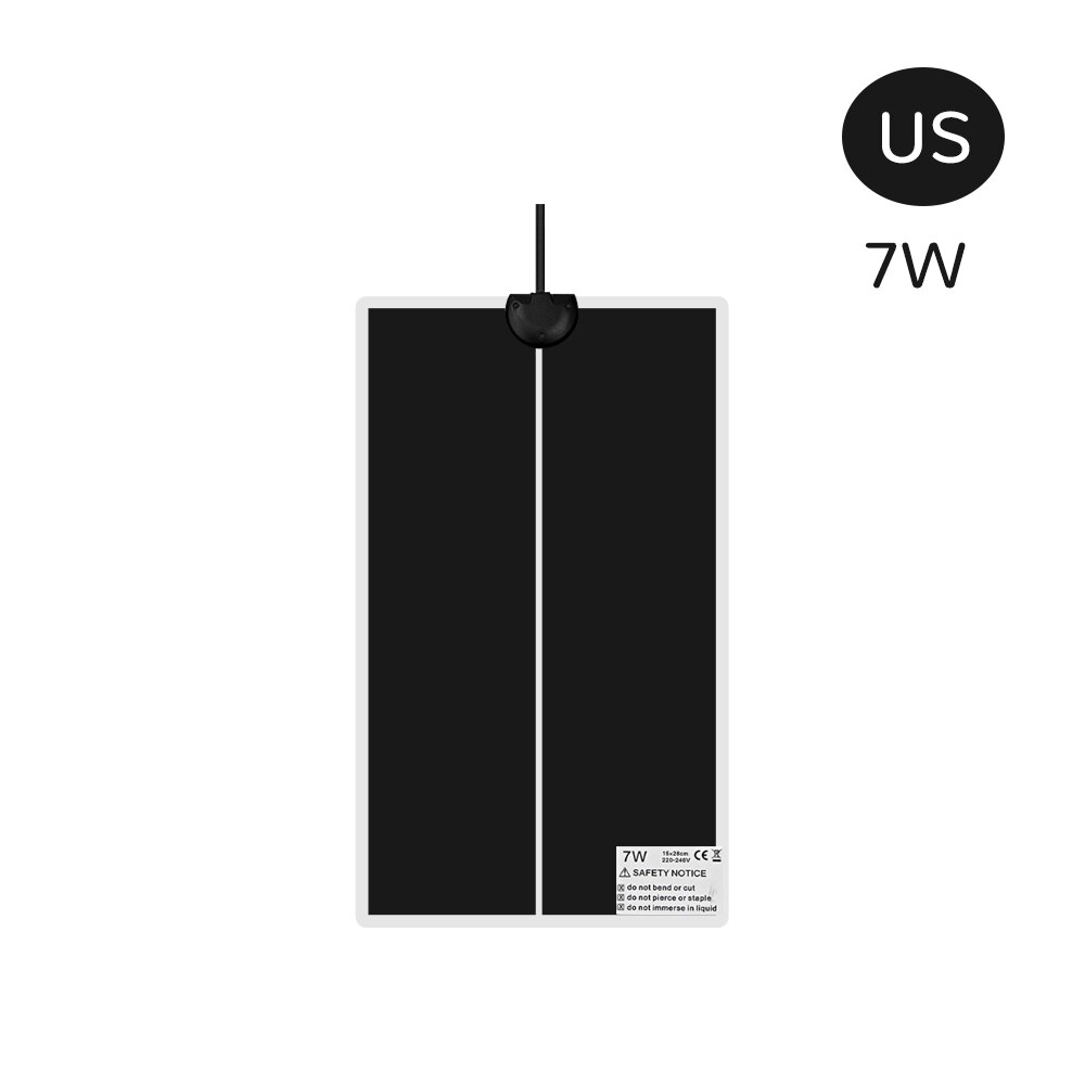 5-45W Terrarium Reptiles Heat Mat Climbing Pet Warm Heating Pads Adjustable Temperature Controller Mats Reptiles Supplies: US 7W  110V