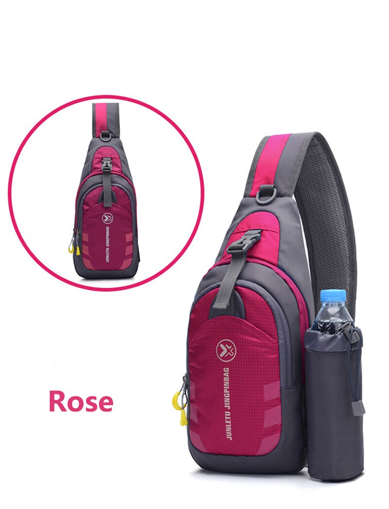 Unisex Heren Vrouwen Outdoor Sport Waterdichte Tas Wandelen Enkele Schouder Rugzak Rijden Fietsen Borst Pack Fitness Crossbody Tas: Rose