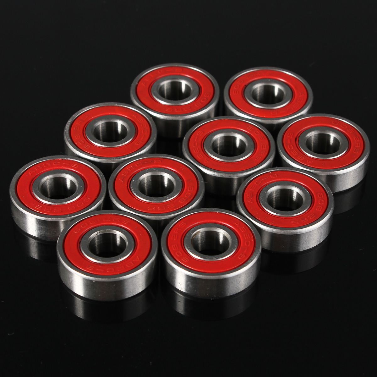 10x ABEC-9 608 2RS Inline Roller Skate Wheel Bearing 8x22x7mm shaft Bearing Anti-rust Skateboard Wheel Red Sealed