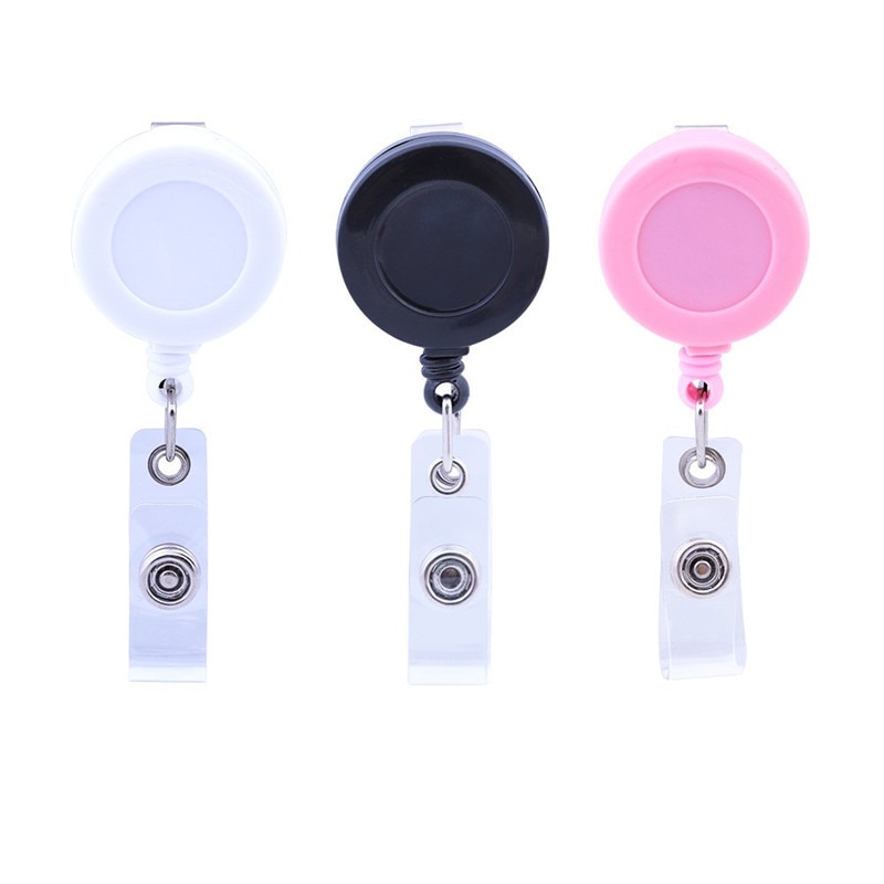 1 Pcs Retractable Ski Pass ID Card Badge Holder Reel Pull Key Name Tag Card Holders Recoil Reels for School Office Company
