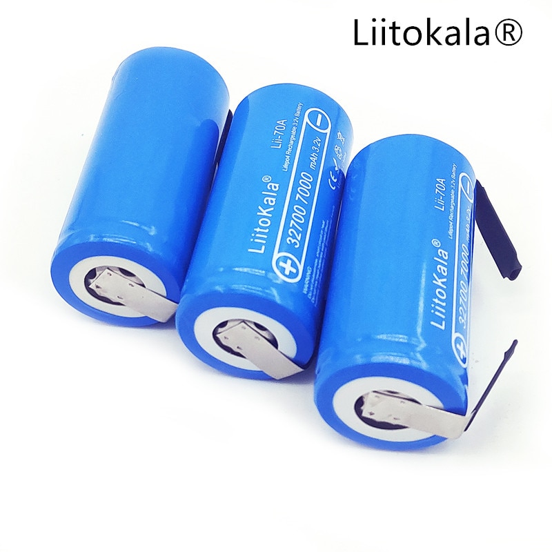 LiitoKala Lii-70A 3.2 V 32700 7000 mAh Batterij LiFePO4 35A 55A High Power Continue Afvoer Batterij + Nikkel Lakens