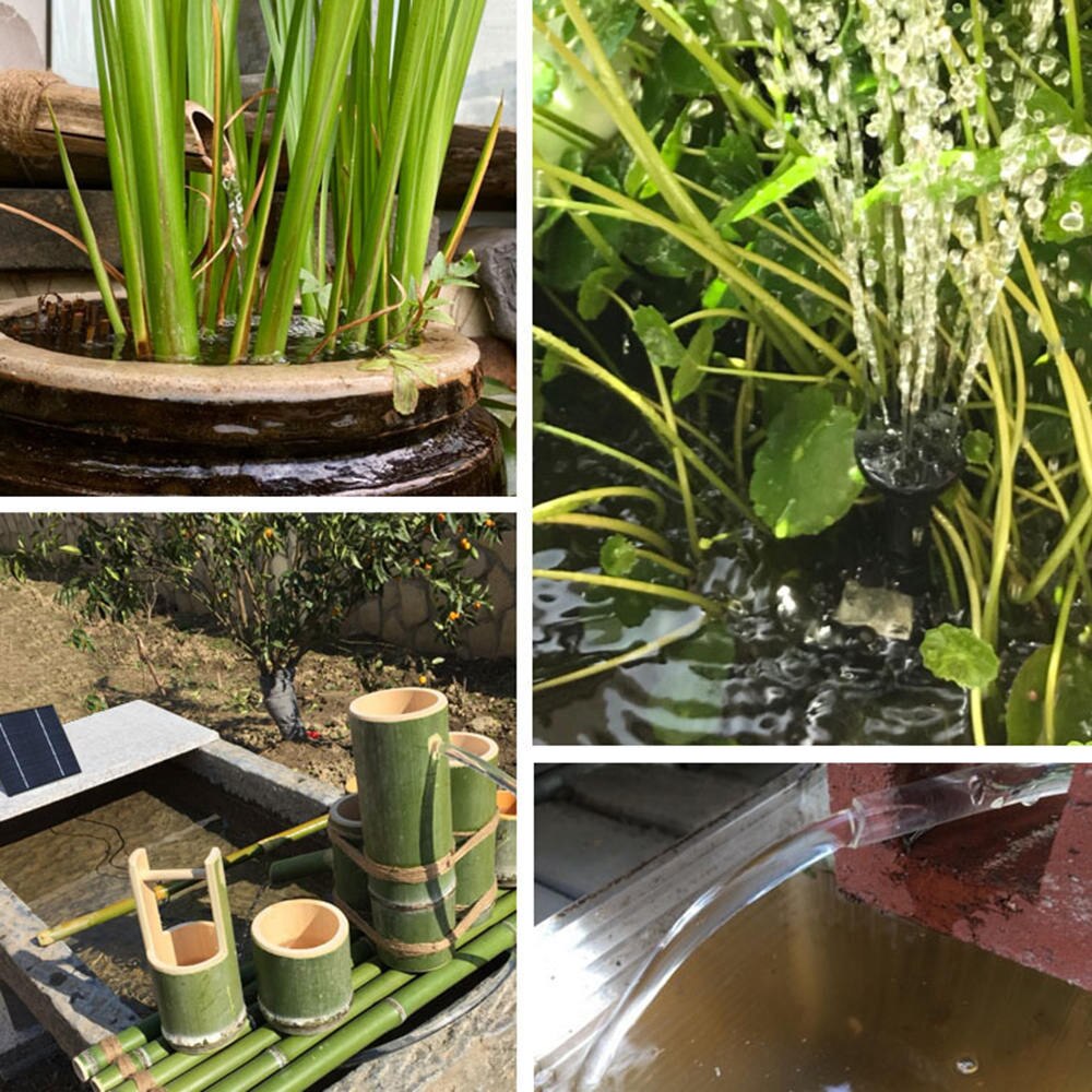 Black Solar Power Panel Water Pump Aquarium Fish Tank Water Pump Floating Solar Powered Garden Fountain Water Pump