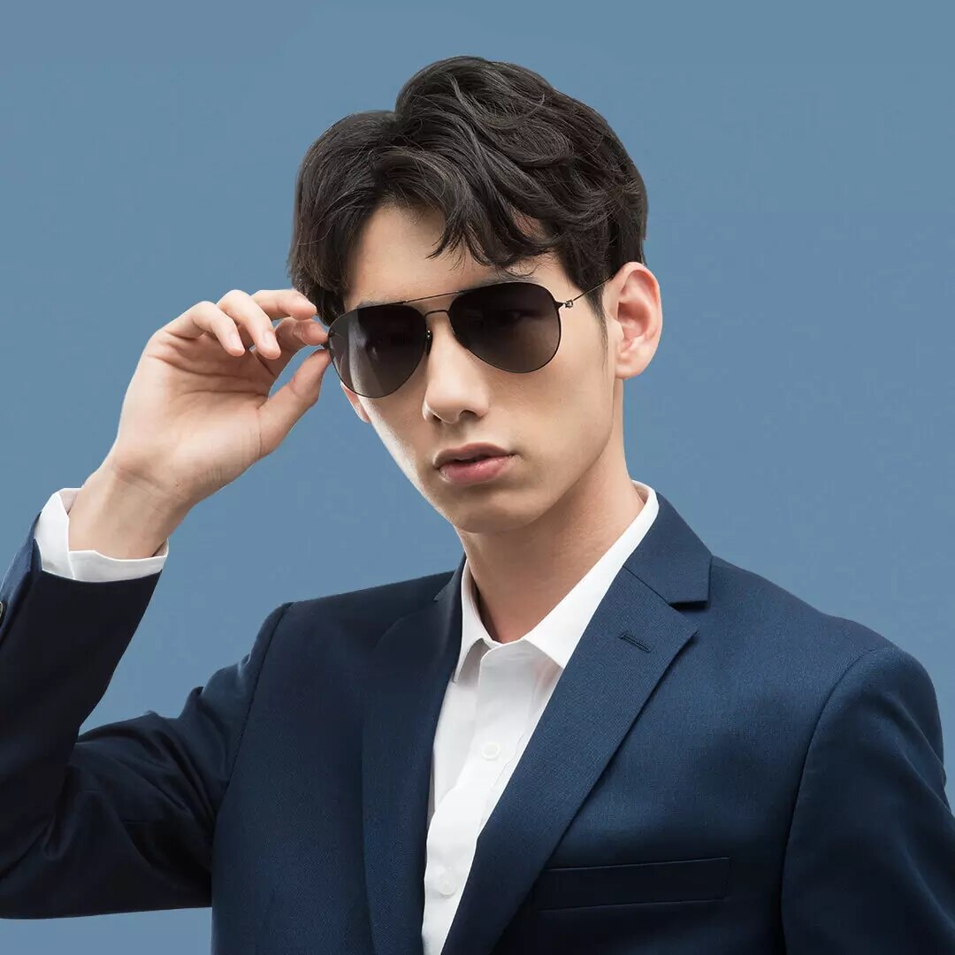 Xiaomi Mijia Flieger Sonnenbrille Profi Block UV Anti-Blendung Nylon Polarisierte Linsen Edelstahl Rahmen 19g Licht Mit fallen