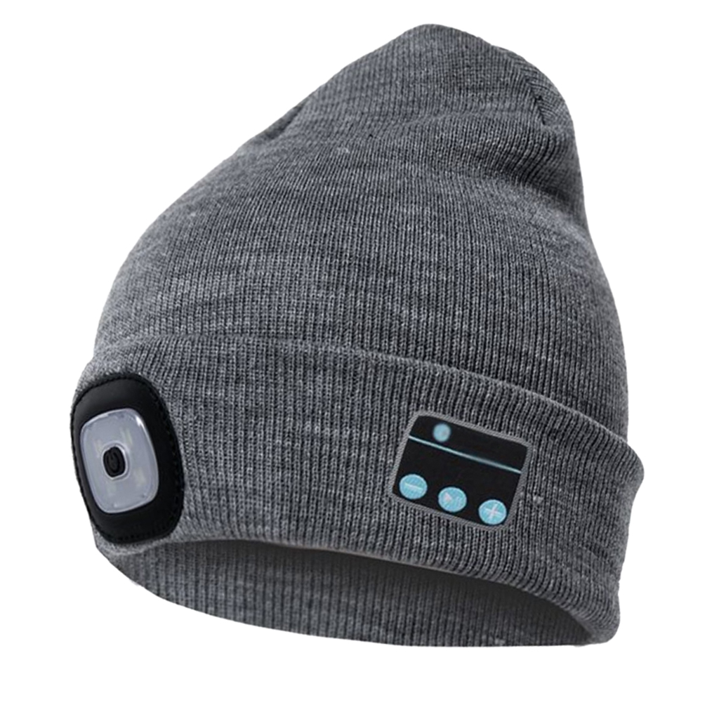 Hiver musique chapeau sans fil Smart Cap Bluetooth V5.0 Beanie chapeau casque LED Bluetooth unisexe bonnet d'hiver