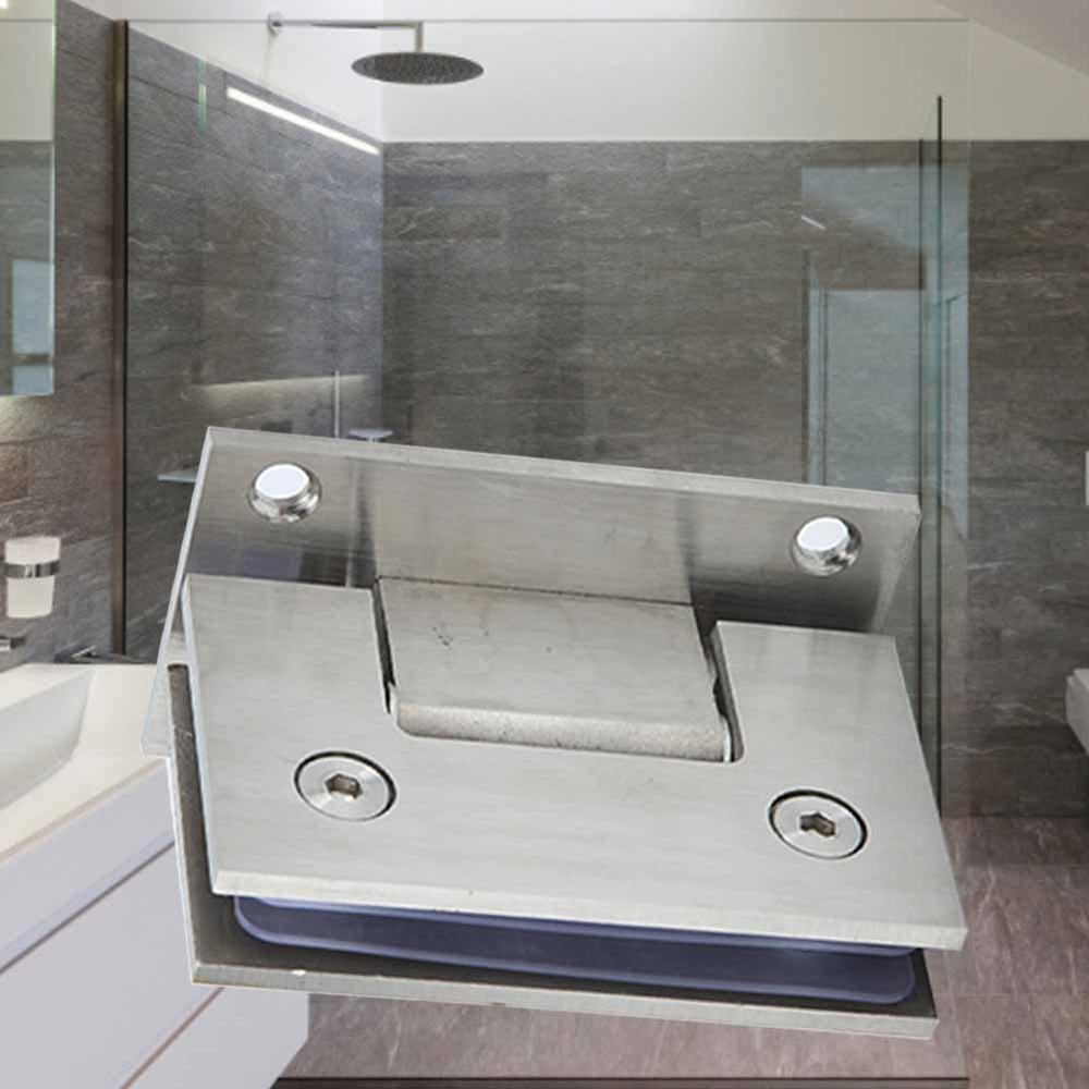 90 Degree Shower Door Hinge Stainless Steel Glass Clamp Wall Bracket For 8-12mm Thick Glass Door Bathroom Hardware Accessories