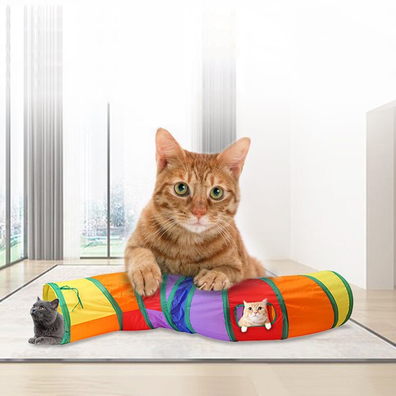 Intérieur extérieur Kitty chiot Tube jouets chat de compagnie pratique pliable Tunnel jouet pour se cacher et trouver des exercices d'entraînement