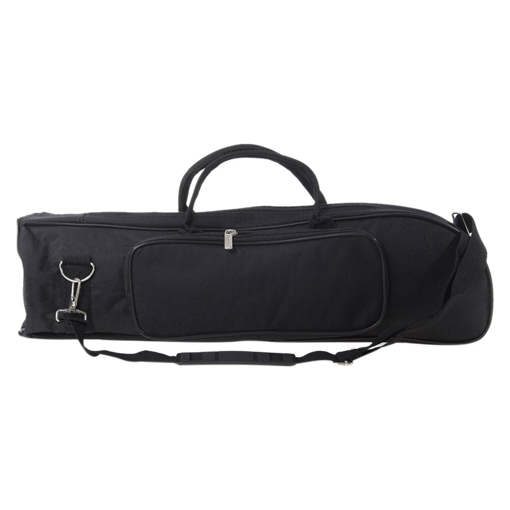 Draagbare Trompet Storage Case Met Pocket Dubbele Ritsen Waterdicht Trompet Tas Verstelbare Riem Zwart Wind Instrument Zak