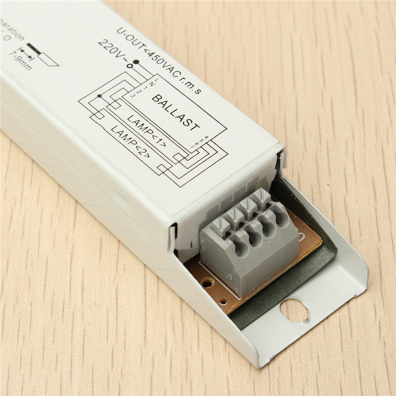 Balastro T8 para lámparas fluorescentes, dispositivo electrónico de amplio voltaje 220 a 240V CA, para 2x 18W, 2x 30W, 2x 36W y 2x 58W