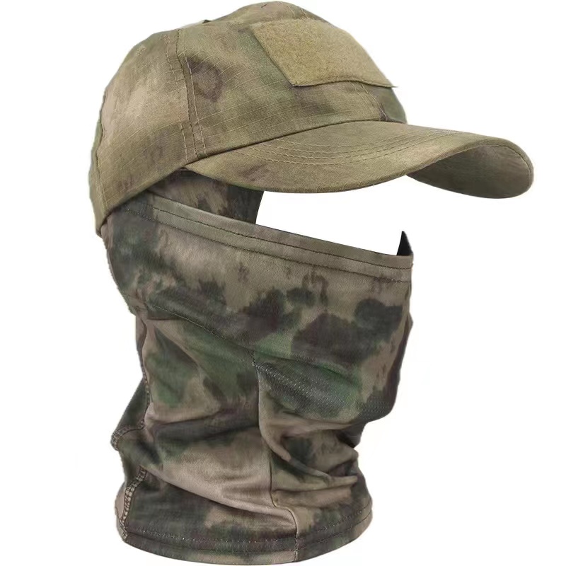 Gorras de béisbol tácticas para exteriores para hombres y mujeres, sombreros de sol Snapback a prueba de sol, pasamontañas de camuflaje informal, media máscara de esquí, 2024: Verde militar