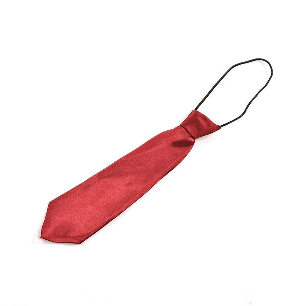 Children Elastic Tie Necktie School Boys Kids Baby Wedding Solid Color Tie Wedding Necktie Neck Tie Gentlemen: Wine Red