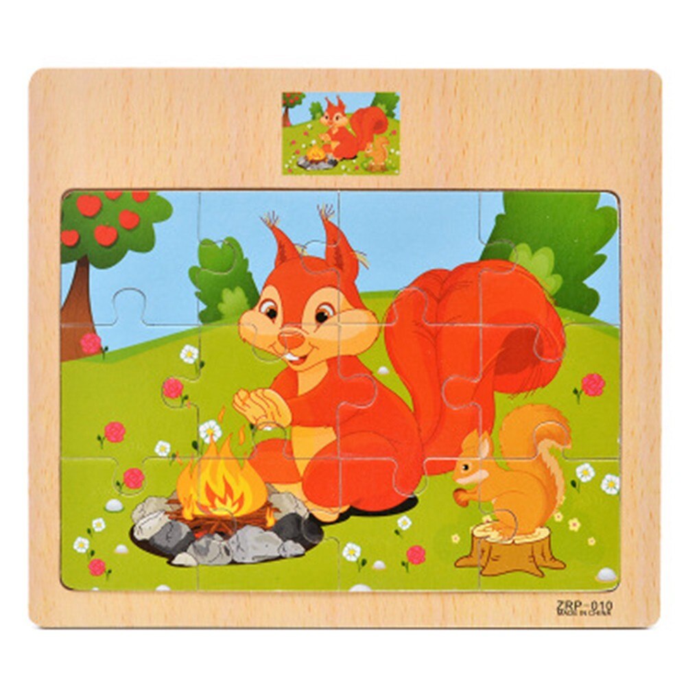 Wooden Toys Puzzle for Kids 3 years Animals/Vegetables/Fruits/Traffic Insects/Poultry Educational Kids Games Jigsaw: violet