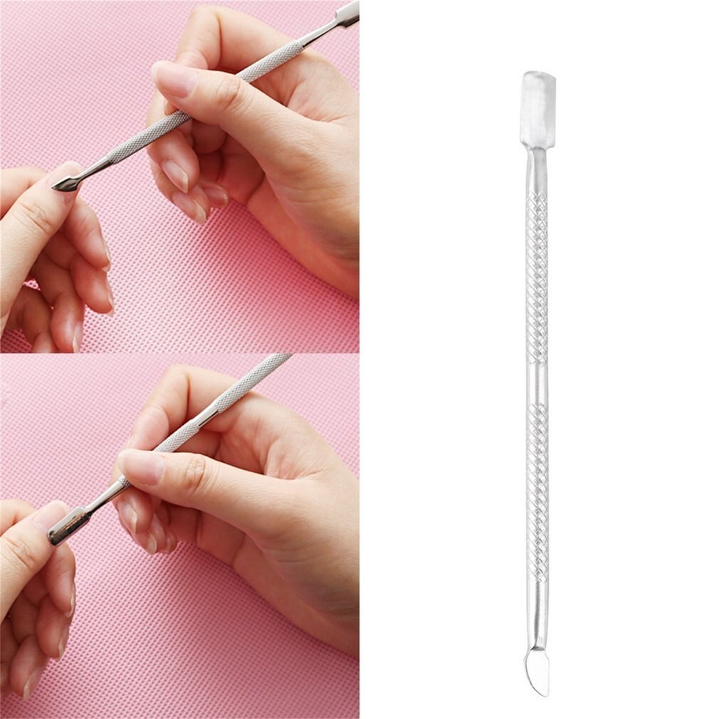 Stainless Steel Cuticle Nail Pusher Spoon Remover Metal Nail Cleaner Manicure Pedicure Care Tool