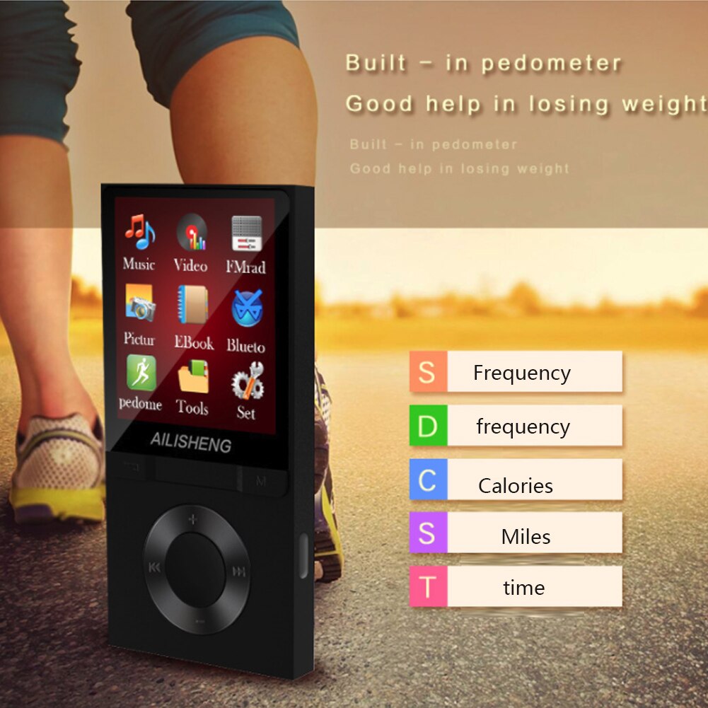 Portable Sports 1.8" TFT Screen Bluetooth MP3 Player Lossless Hifi Mp4 Music Player Slim Bluetooth FM Radio