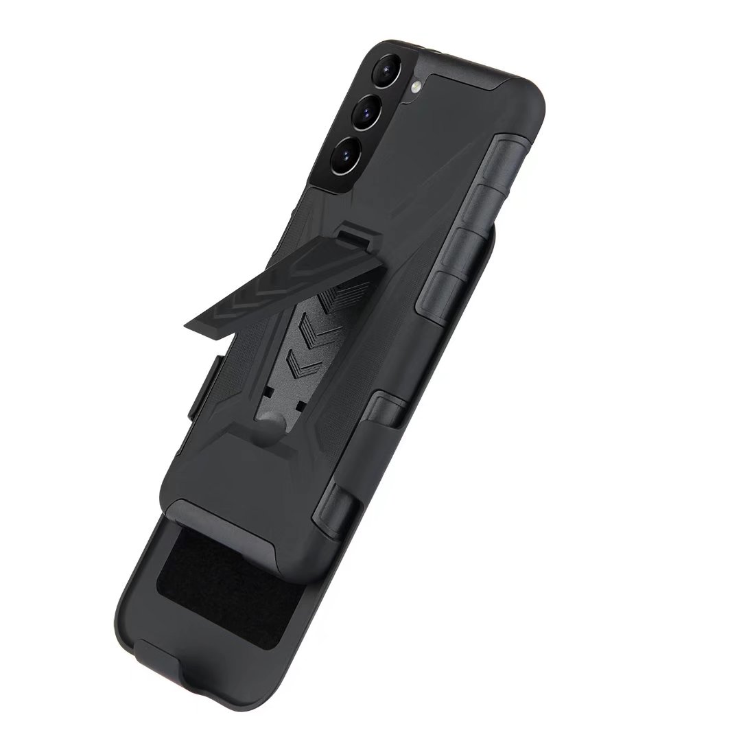 Combo Shell &amp; Holster Galaxy S22 5G/S22 Plus Case Slim Shell Case Kickstand Riemclip Voor samsung Galaxy S22 Ultra Case