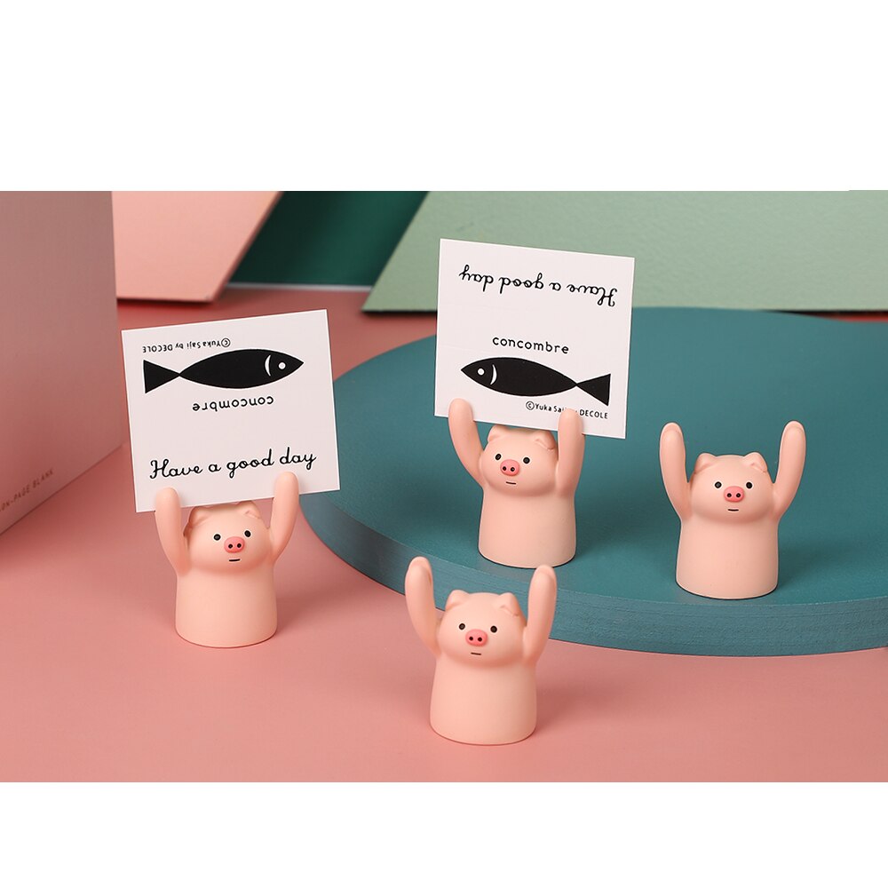 Jianuwu 1 stk sød tegneserie gris hæve hænder mappe desktop sød tegneserie pige hjerte lodret pendul note fotomappe ornamenter
