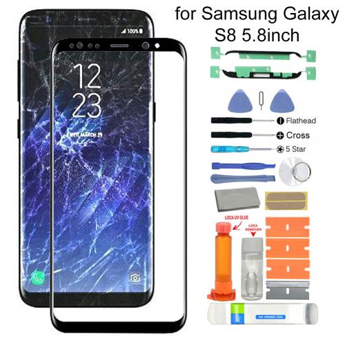 Vervanging Voor Glas Screen Repair Kit Met Tool Voor Samsung Galaxy S8 SM-G950F G950 Glas Touch Screen Reparatie Kit Met lijm: Default Title