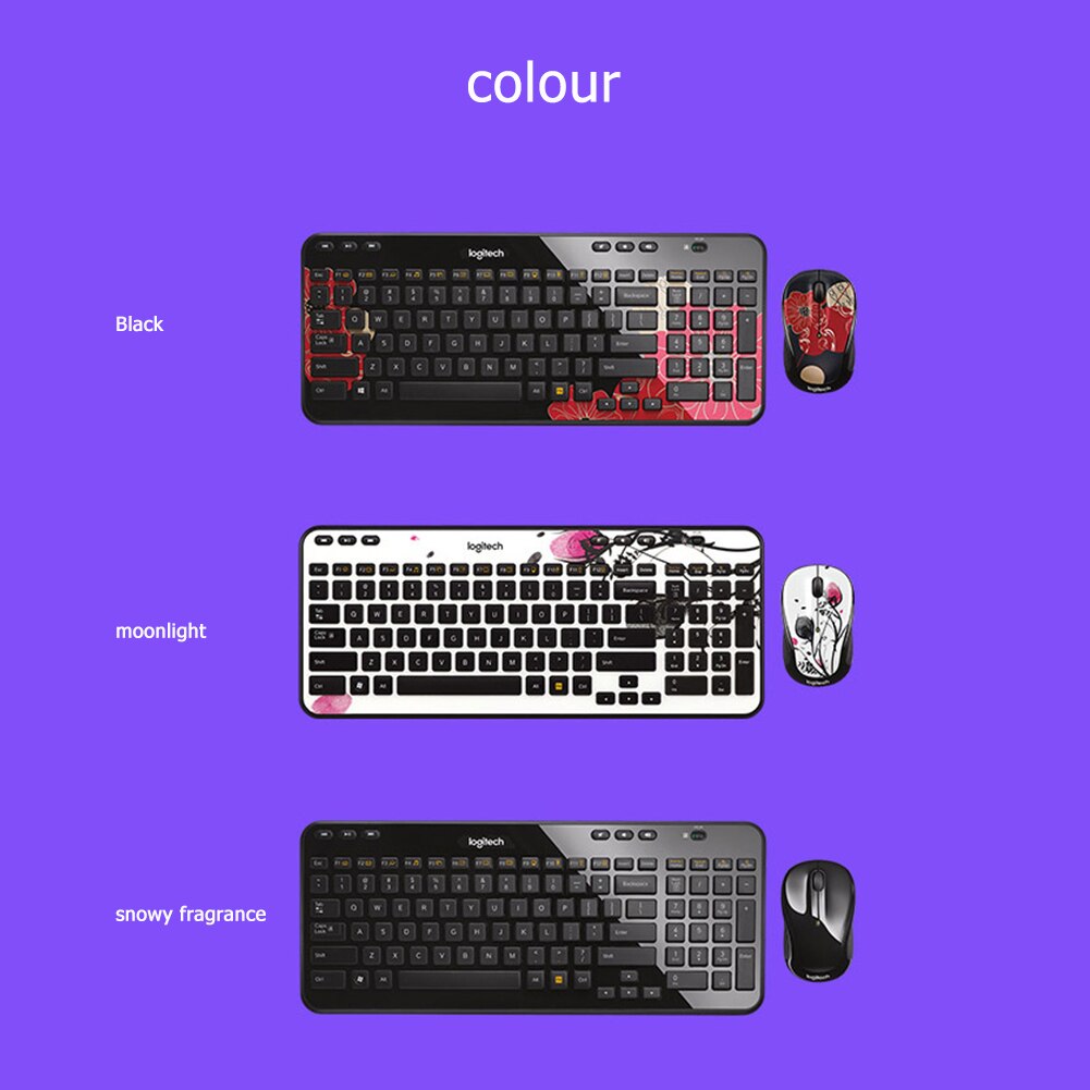 Logitech MK365 Mini Multimedia 2.4GHz Wireless Mouse Keyboard Combo Set Keyboard Mice for Office Notebook Laptop Desktop PC