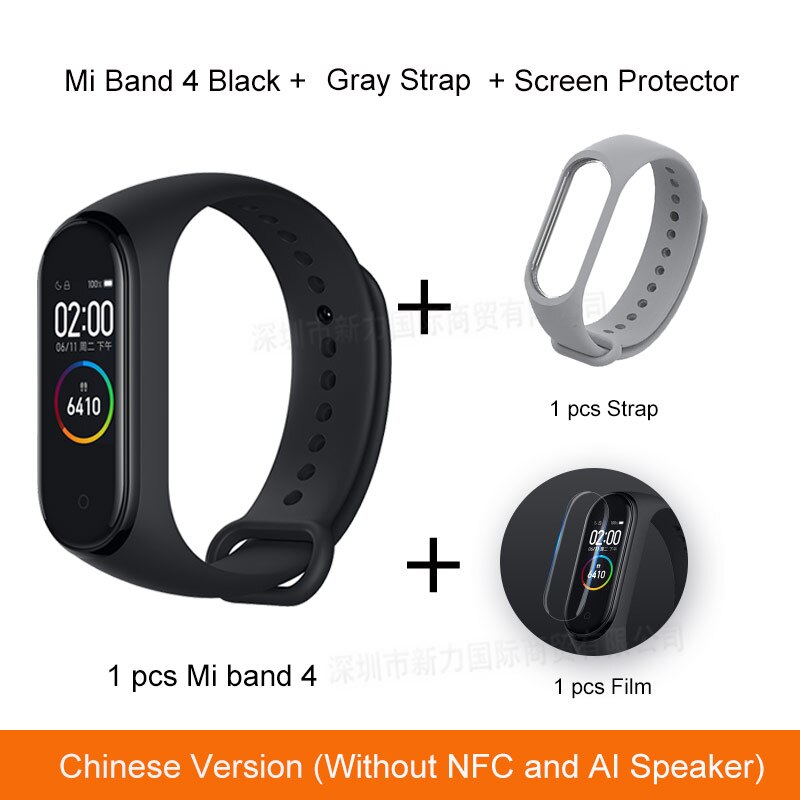 Xiaomi Miband Xiaomi Mi Band 4 Smart Wristbands Miband 4 Bracelet Heart Rate Fitness 135mAh Color Bluetooth 5.0: CN Gray