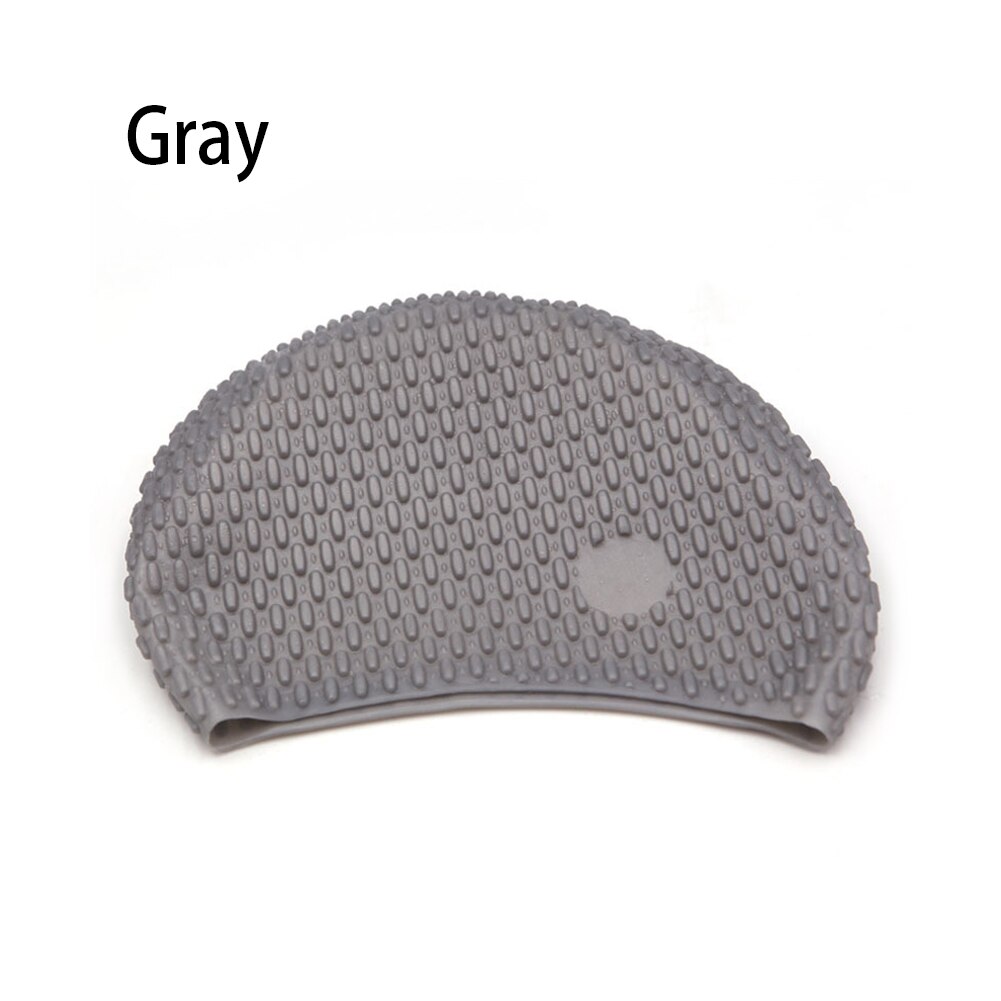 Silica gel Solid color Swimming cap adult Water droplets waterproof: Gray