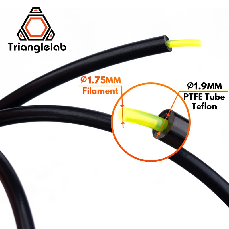 Trianglelab spedizione gratuita PTFE Tubo Teflonto 3D stampante hotend Bowden Estrusore 1.75 millimetri ID1.9mmOD4mm Capricorno tubo