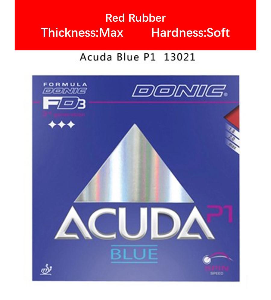 100% originale Donic tennis Da Tavolo Gomme Donic Acuda Blu P1 P2 P3 Brufoli in BLU SPUGNA gomme MAX: P1 rosso
