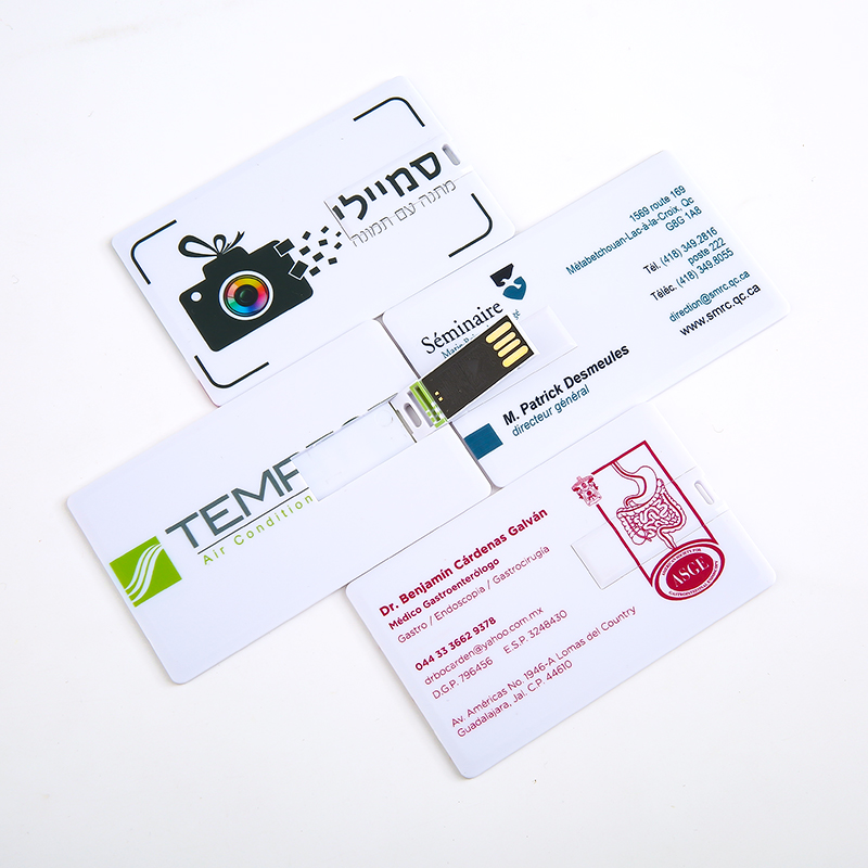(Muy 10 pièces Logo gratuit) clé USB bricolage 1GB 2GB OEM Logo personnalisé carte de visite en plastique PenDrive clé mémoire bâton impression Logo