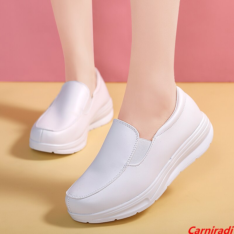 Chaussures à coussin d'air en cuir pour femmes, baskets confortables et imperméables à semelles antidérapantes pour la marche