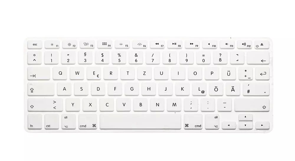 US Layout Duitse Letters Toetsenbord Beschermer Voor Macbook Air Pro Retina 13 &quot;15&quot; 17 &quot;Laptop Skin Covers voor Mac book 13 15 QWERTZ: White