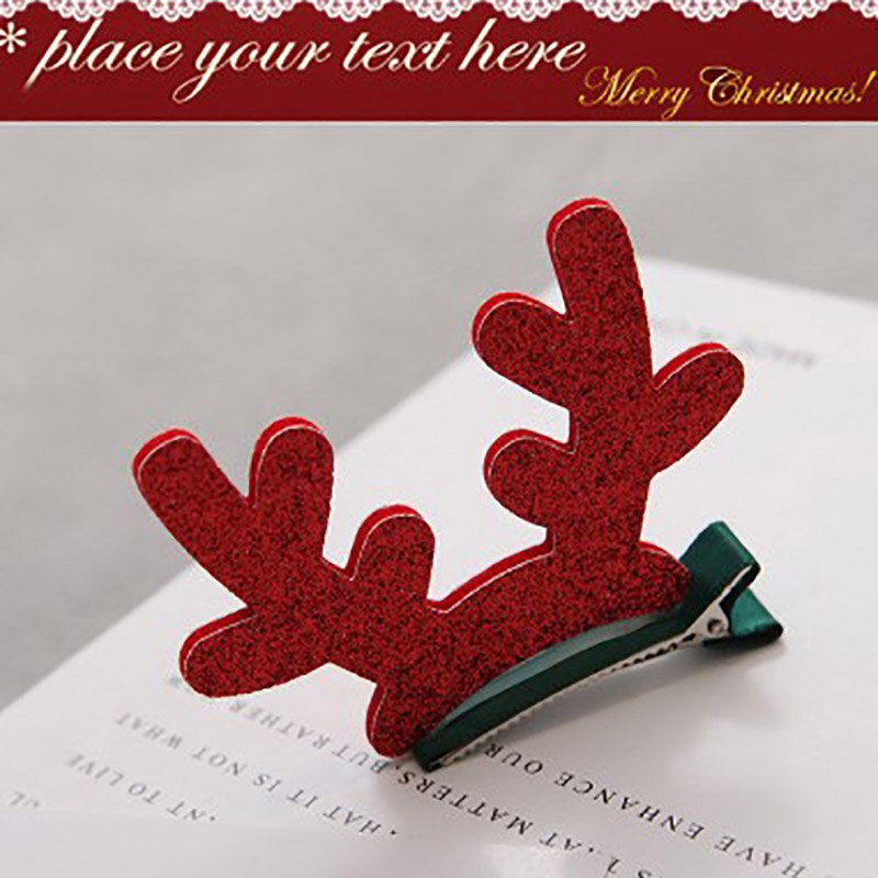 Baby Meisje Haar Clips Elanden Tree Star Kids Haarspelden Headwrap Baby Meisje Haar Accessoires Baby Haar Clips Kerstcadeaus: Red antler