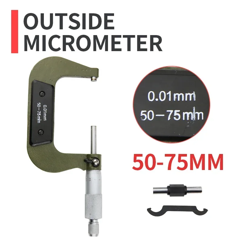 External Micrometer Set Outside Micrometer Micro Meter Mechanical Micrometers Measuring Tools Micrometric Gauges For Measurement: Gold