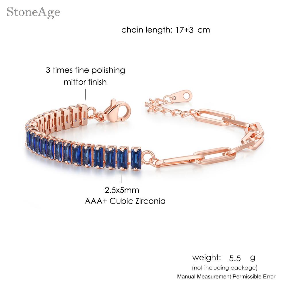 Trendy Blauw Kristal Tennis Armbanden Voor Unisex Vrouwen Mannen Verstelbare Verschillende Vormen Iced Out Cz Korte Ketting Op Hand Sieraden
