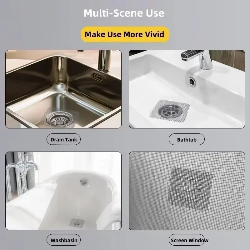 Wegwerp Doucheafvoer Haarvanger Mesh Doucheafvoer Covers Vloer Gootsteenzeefje Filter Haarstopper Voor Badkamer Keuken
