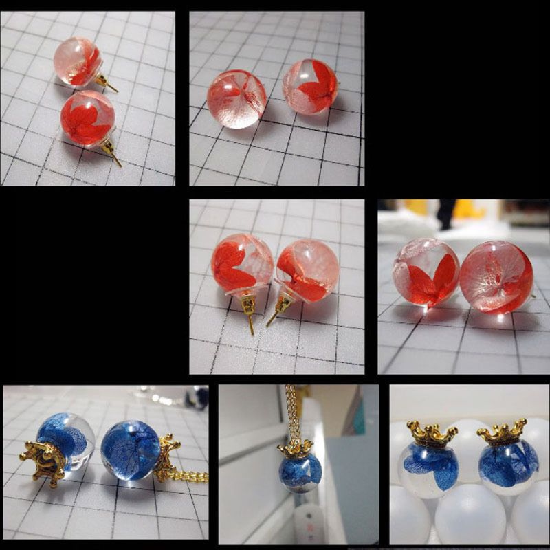 12 stück runde, quadratische und runde perlen in allen größen, epoxidharzformen zur schmuckherstellung mit edelsteinen