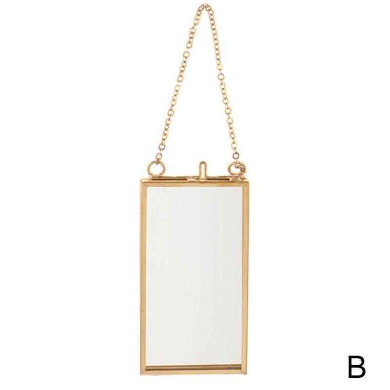 MagiDeal Industrial Style Double Sided Glass Hanging Photo Frame Wall Frame Flower Plant Specimen Portrait Display Frame Holder: 5x10cm