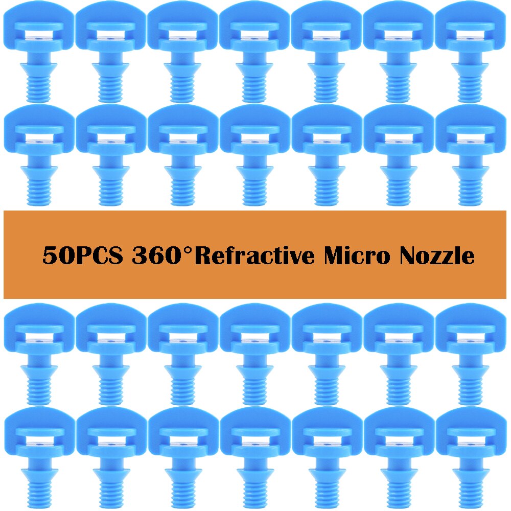 50Pcs 360 ° Refractieve Micro Nozzles Verneveling Reflectie Sprinklers Tuin Landbouw Fruit Groenten Irrigatie Sproeiers