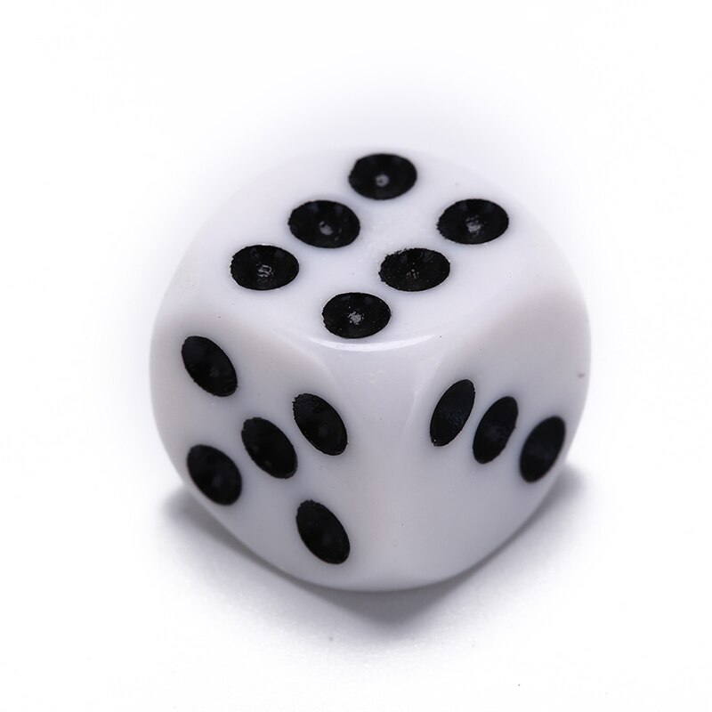 10mm/16mm Drinking Dice Acrylic White Round Corner Hexahedron Dice Club Party Table Playing Games RPG Dice Set 5Pcs/Lot