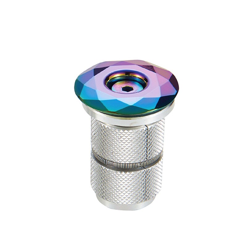 Krsec Fiets Stem Top Cap Aluminiumlegering 1-1/8 &quot;Fiets Expander Top Cap Headset Expander Schroef Voorvork end Plug Bike Deel: Rainbow Expander Top