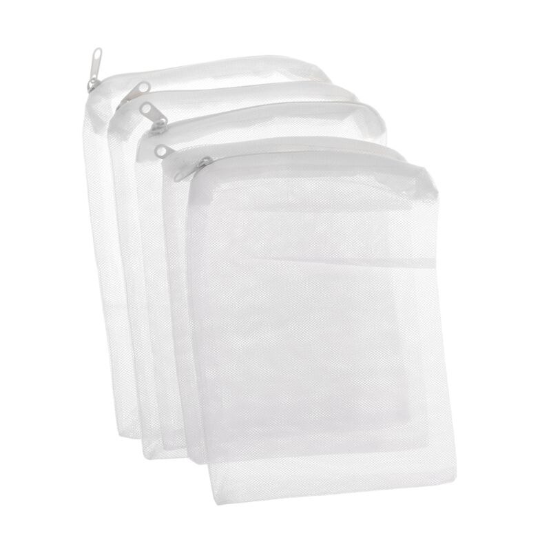 5 Stks/set Aquarium Filter Zak Aquarium Mesh Bag Zipper Net Vijver Voor Bio Bal Actieve Carbon Isolatie Opslag 5 maten M0XD: 15x20cm