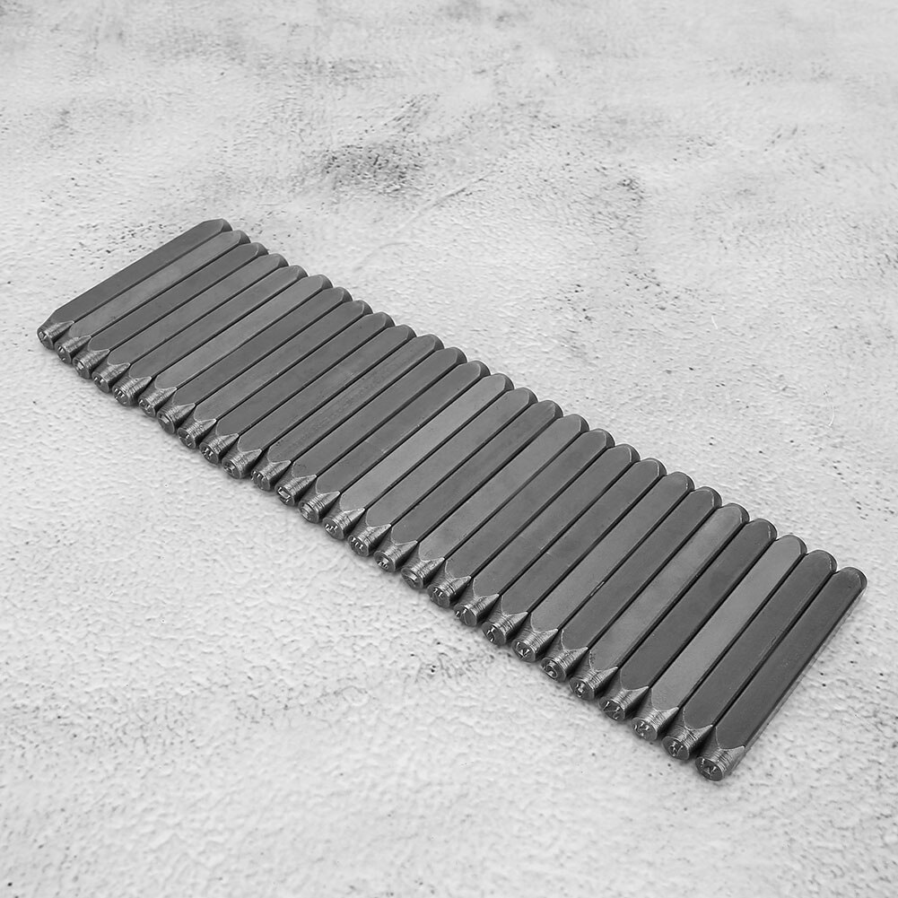 Punzón de letra SetCarbon SteelChrome-De cuero Chapado en joyería de madera de suministros sello golpe herramienta