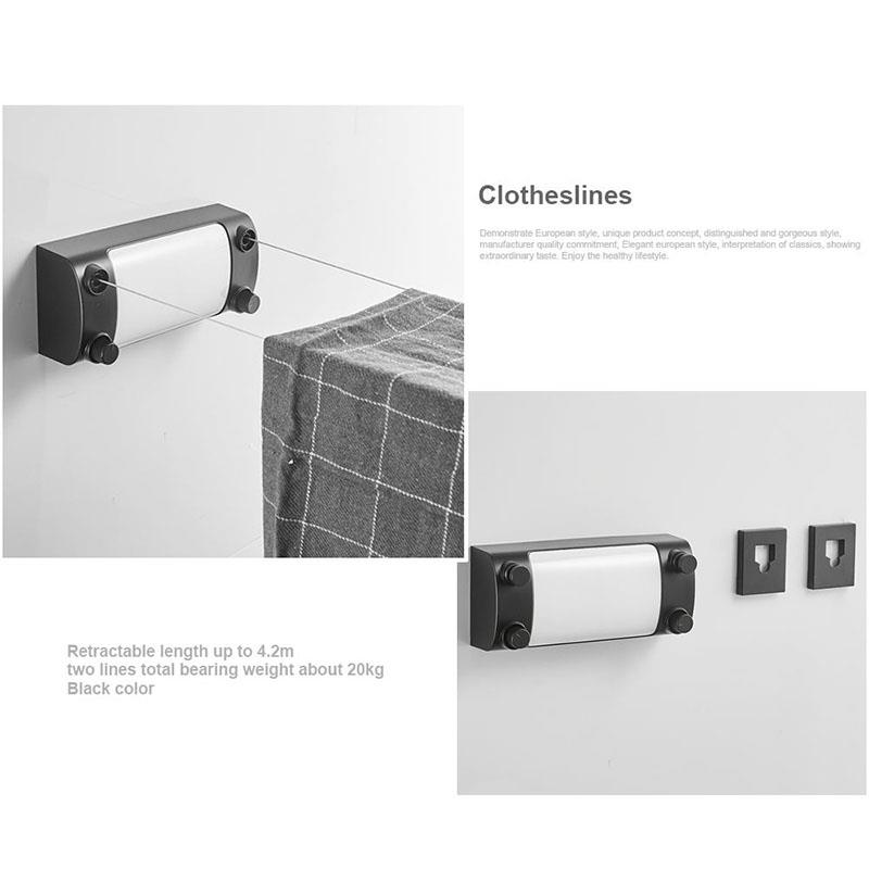 Retractable Clothes Line Dryer Indoor Outdoor Drying Rack ABS Plastic Clothesline Rack Laundry Dryer Double Layer