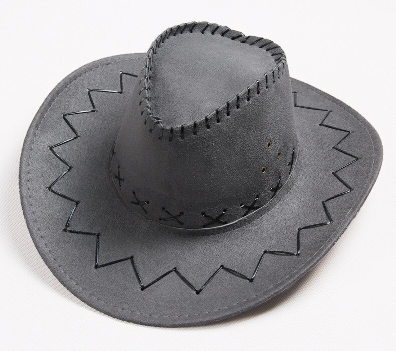 Wide Brim Faux Leather cowboy hats men women western Hollywood Style Party Costume travel cowboy hat AW7587: 5