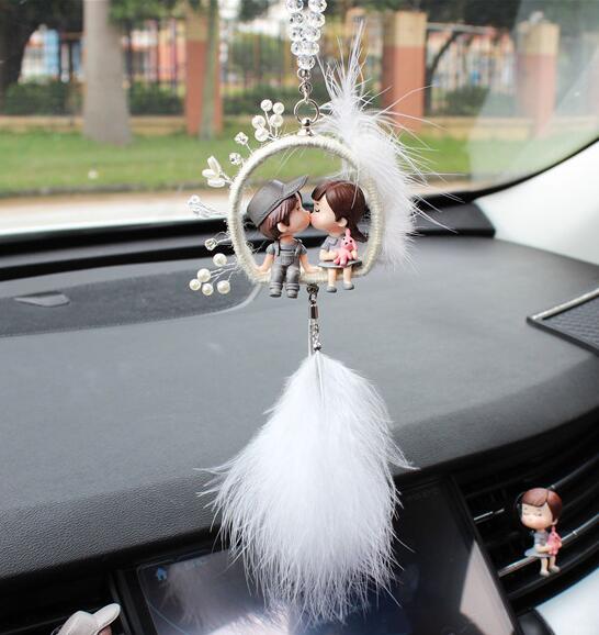 Suspension de baiser pour enfant | Pendentif de voiture, ornements mignons de dessin animé pour rétroviseur, tentures de rétroviseur, garniture pendante, de décoration intérieure d'automobiles: 2