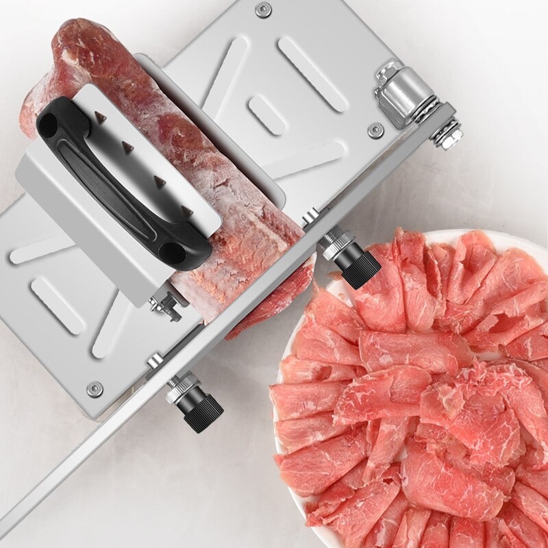 Cutter Slicing Machine Stainless Steel Spring Automatic Meat Nonslip Handle Easily Cut Frozen Meat Thickness Adjustable