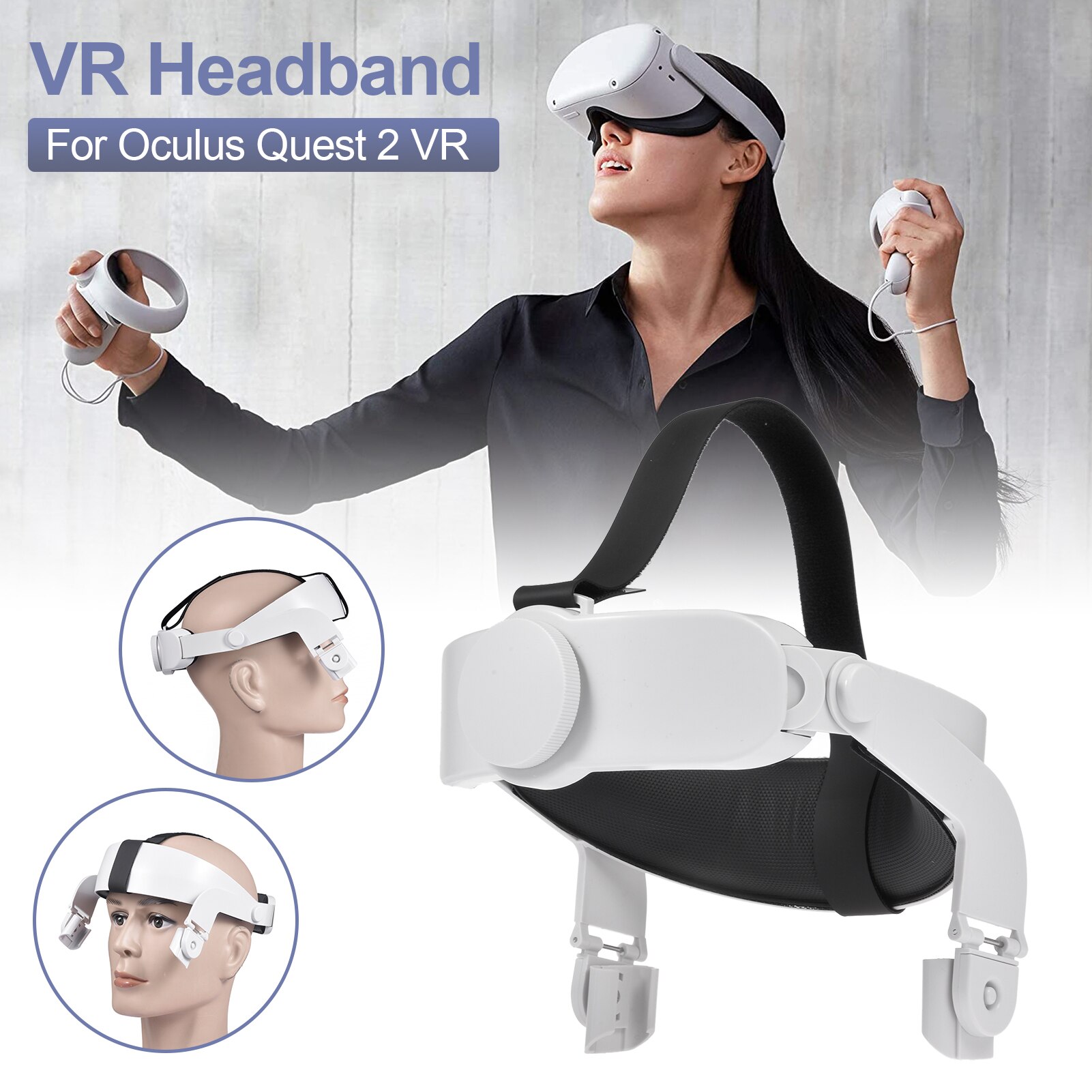 Voor Oculus Quest 2 Vr Headset Head Band Hoofdband Vr Verhogen Verstelbare Comfort Hoofdband Voor Oculus Quest 2 Vr Accessoires